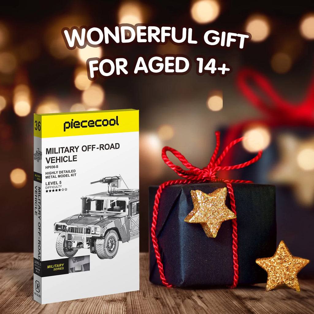 Piececool 3D Metal Puzzle Model Building Kits - 4WD Military Automobile  Jigsaw Toy ,Christmas Birthday Gifts for Adults