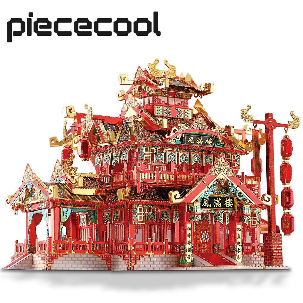 Piececool 3D Metal Puzzle -Restaurant DIY Assemble Jigsaw Toy ,Model Building Kits Christmas and Birthday Gifts for Adults