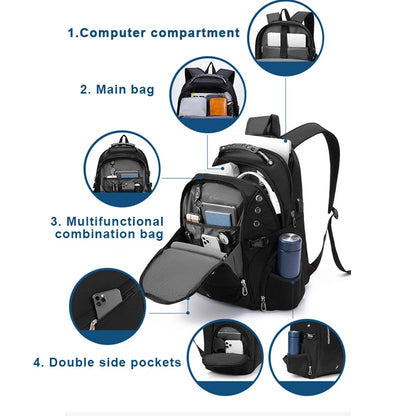 2025 Waterproof 17/20 Inch Laptop Backpack Men Airplane Travel Backpack Women Oxford Rucksack Male School Bag modern Mochila