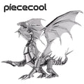 Piececool 3D Metal Puzzles - Dragon Flame DIY Model Building Kits, Ideal Christmas Birthday Gifts for Adults
