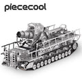 Piececool 3D Metal Puzzle Model Building Kits-Railway Gun DIY Jigsaw Toy Christmas Birthday Gifts for Adults