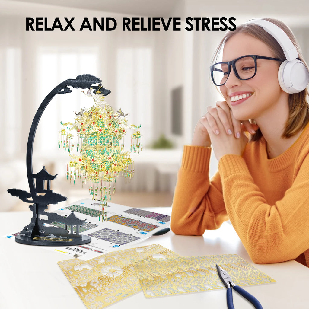 Piececool 3D Metal Puzzle-Silver Sachet with Grape Model Building Kits DIY Jigsaw Toy For Adults