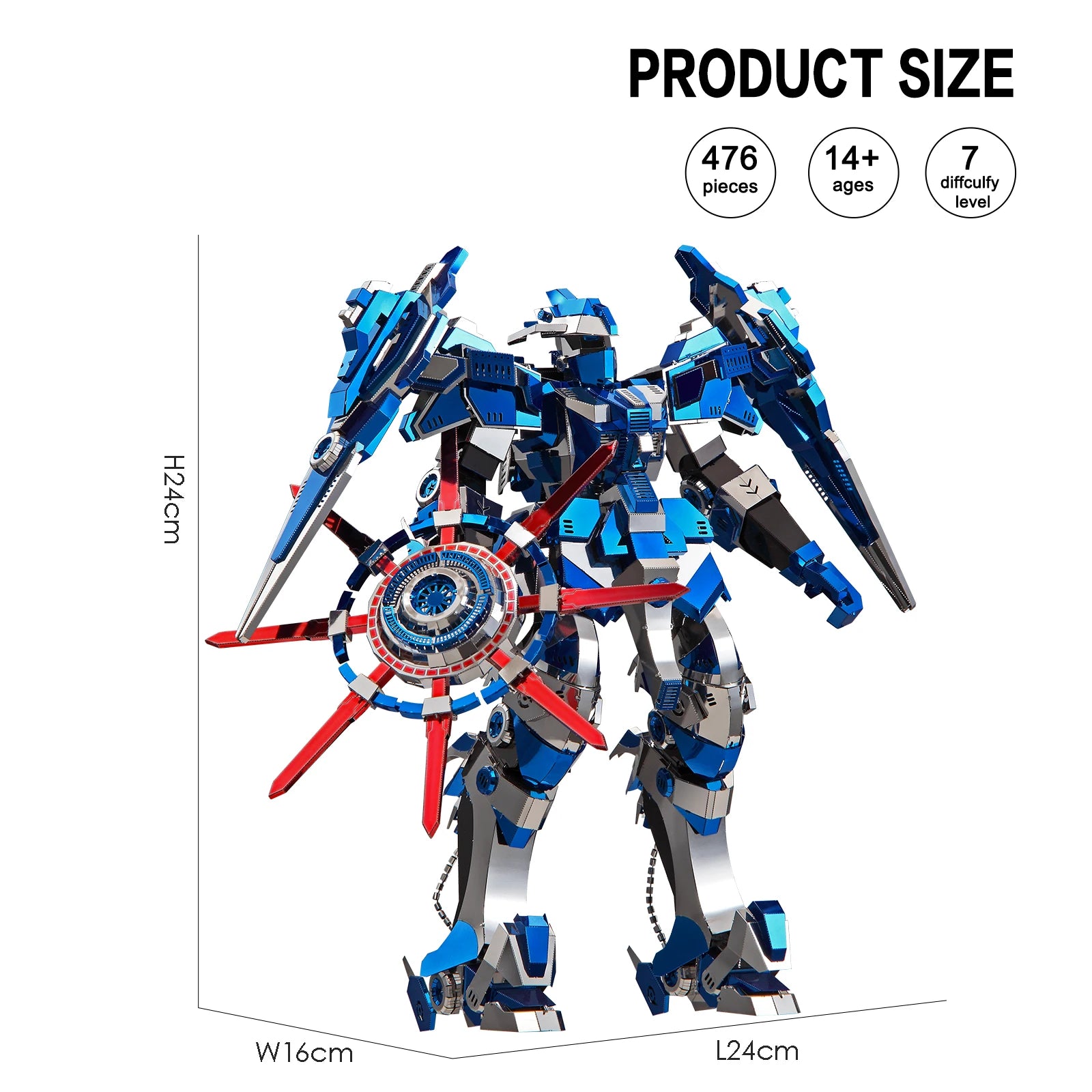 Piececool 3D Metal Puzzle -BLUE MAGNETIC ROTATION Model Building Kits Jigsaw Toy ,Christmas Birthday Gifts for Adults