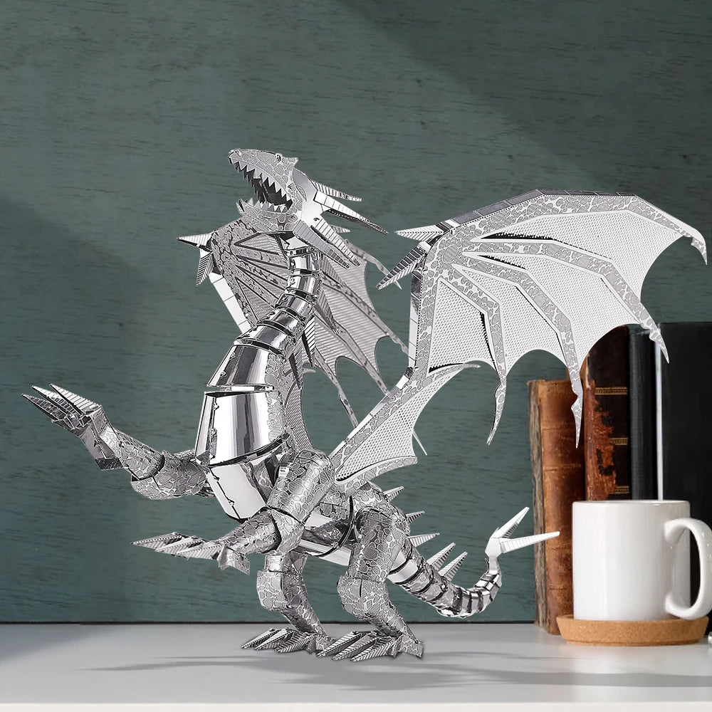 Piececool 3D Metal Puzzles - Dragon Flame DIY Model Building Kits, Ideal Christmas Birthday Gifts for Adults