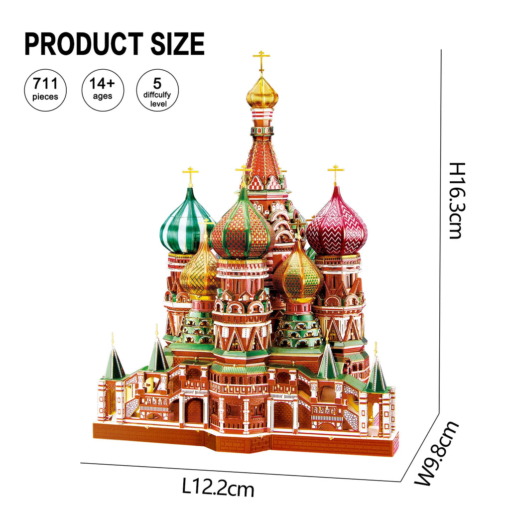 Piececool 3D Metal Puzzle Model Building Kits-Saint Basil's Cathedral Jigsaw Toy ,Christmas Birthday Gifts for Adults