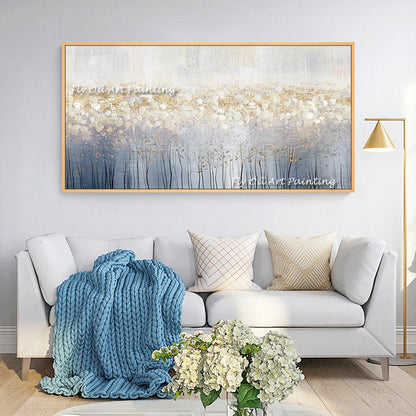 Abstract Oil Painting For Living Room Wall Art Golden Tree Living Room Gold Leaf Home Decor Golden Painting For Living Room