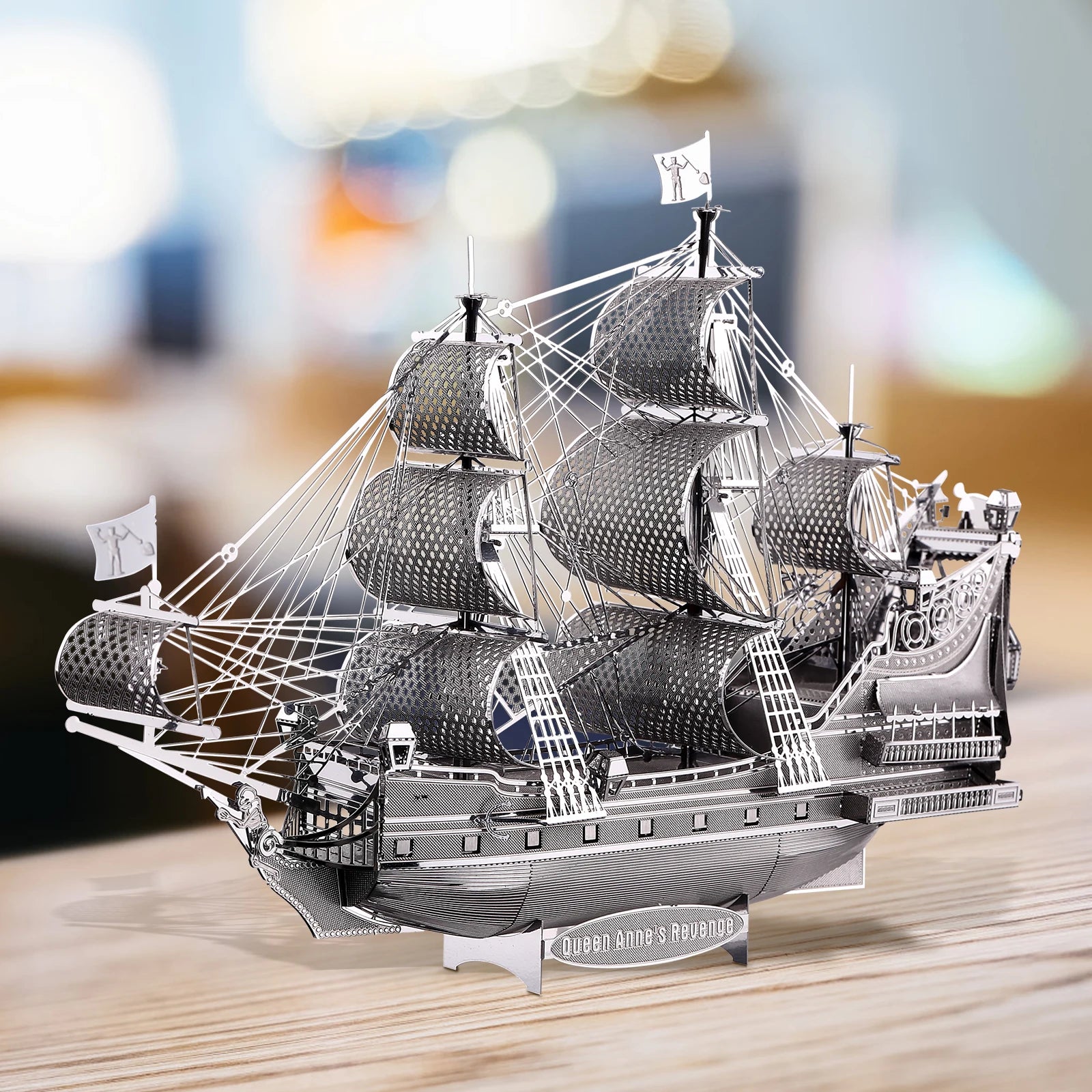 Piececool 3D Metal Puzzle Model Building Kits-The Queen Anne's Revenge Jigsaw Toy ,Christmas Birthday Gifts for Adults