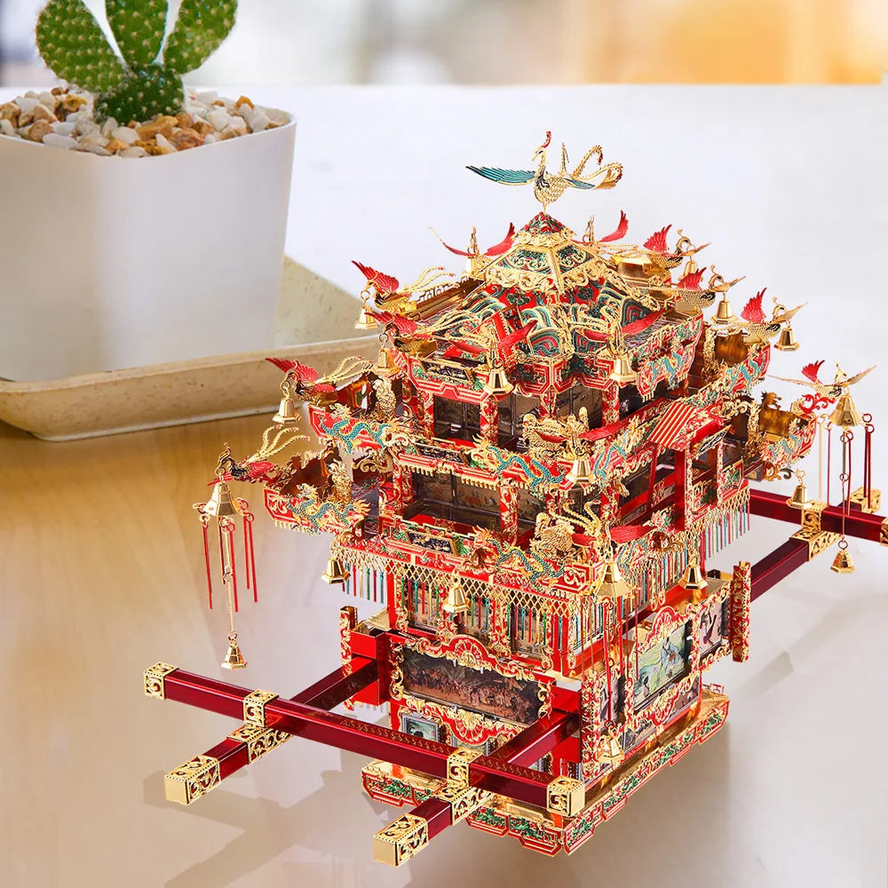 Piececool 3D Metal Puzzle -Bridal Sedan Chair Wedding Series Model Building Kits Jigsaw Toy ,Birthday Gifts for Adults