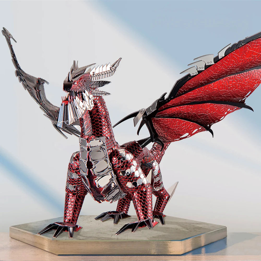 Piececool 3D Metal Puzzle The Black Dragon DIY Model Kits Assemble Jigsaw Toy Desktop Decoration GIFT For Adult