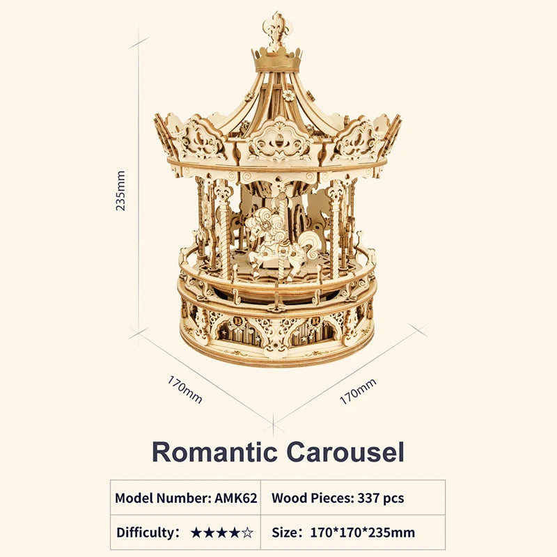 Robotime Rokr Music Box Starry Night 3D Wooden Puzzle Game Assembly Model Building Kits Toys for Children Kids Birthday Gifts