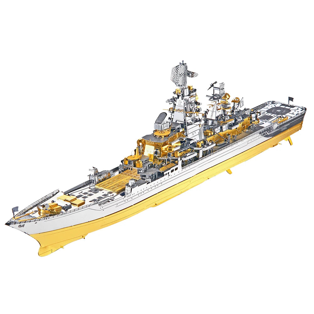 Piececool 3D Metal Puzzle -Russian Battlecruiser Pyotr DIY  Jigsaw Toy Model Building Kits Christmas Gifts for Adults