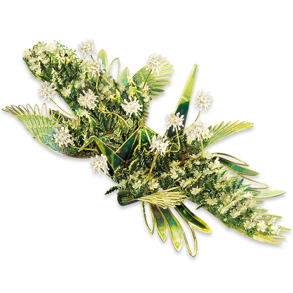 Piececool 3D Metal Puzzle Model Building Kits-Feach Blossm Crane DIY Jigsaw Toy ,Christmas Birthday Gifts for Adults