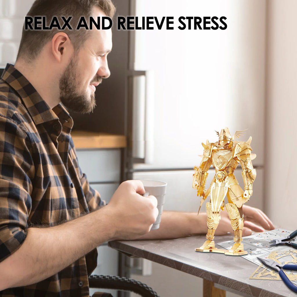 Piececool 3D Metal Puzzle Model Building Kits,Knight Of Firmamient Assemble Jigsaw Toy Christmas Birthday Gifts for Adults