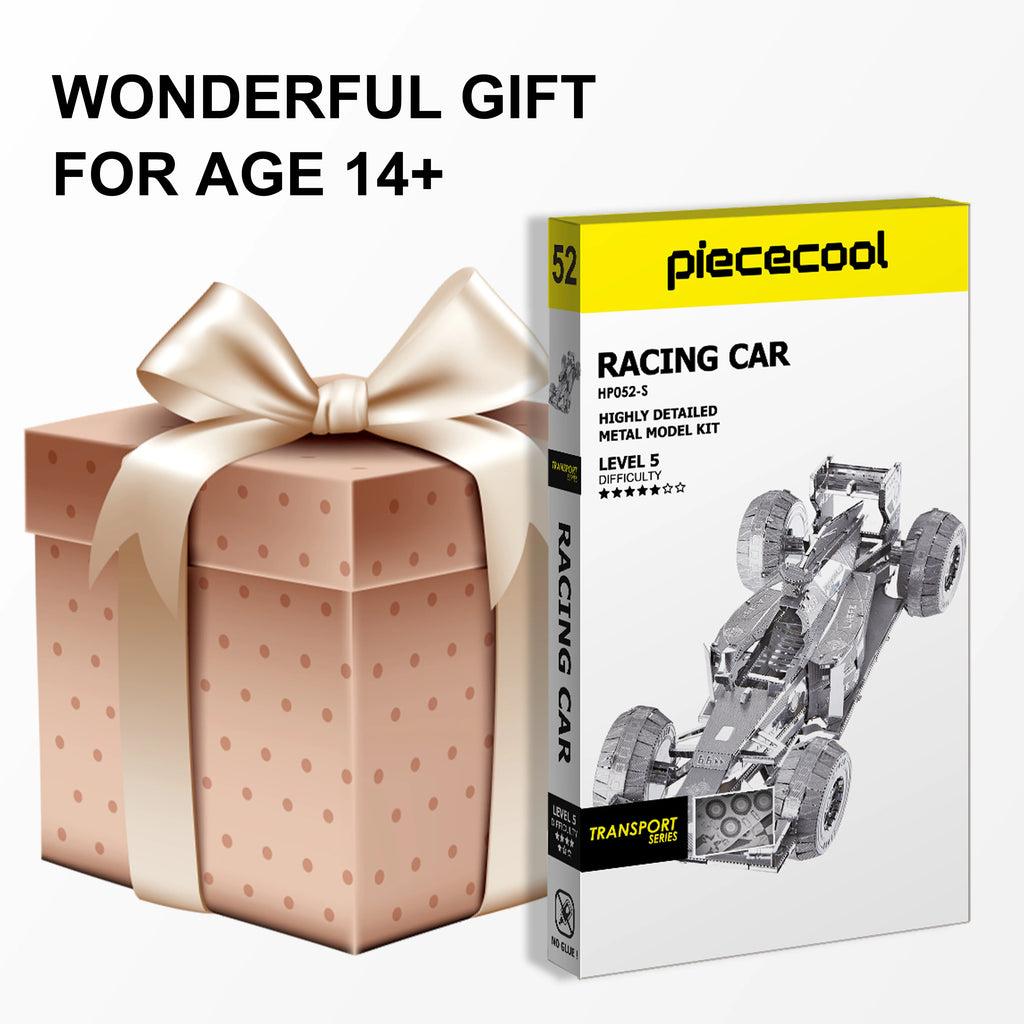 Piececool 3D Metal Puzzle -Racing Car Model Building Kits Jigsaw Toy ,Christmas Birthday Gifts for Adults