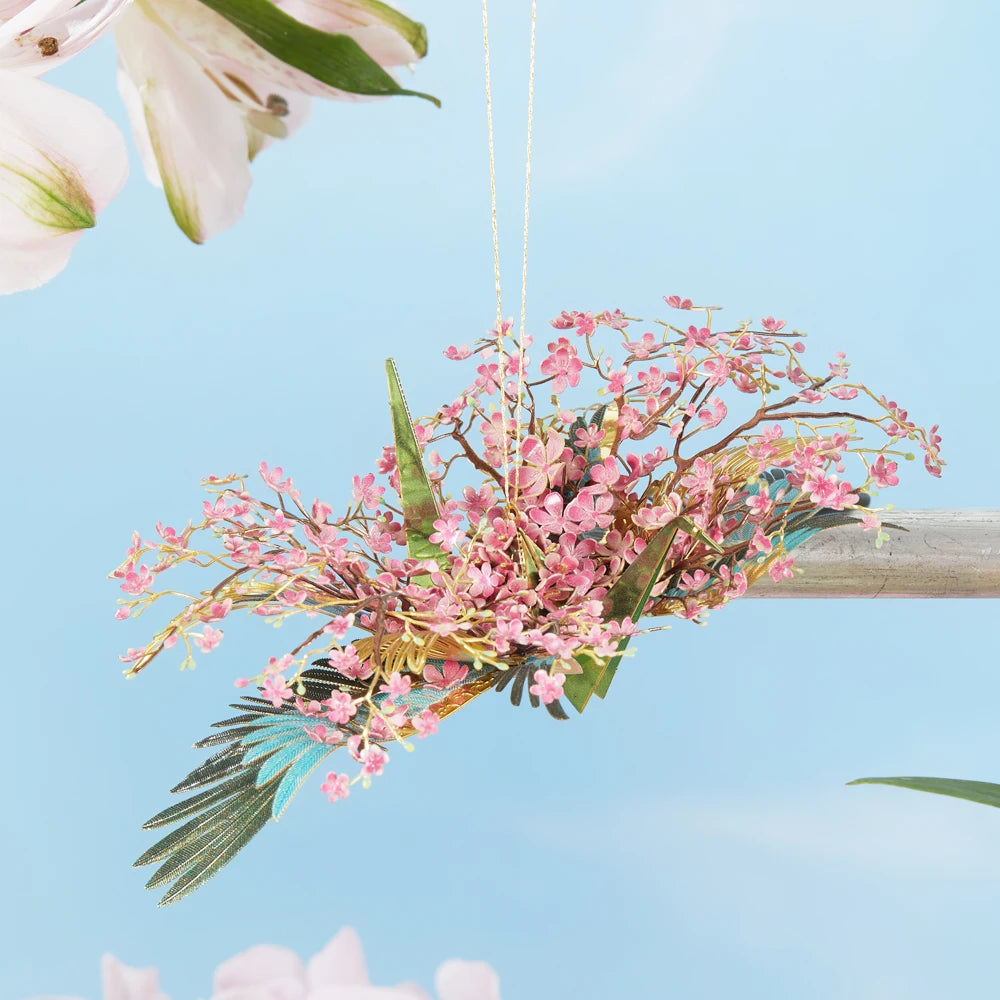 Piececool 3D Metal Puzzle Model Building Kits-Feach Blossm Crane DIY Jigsaw Toy ,Christmas Birthday Gifts for Adults