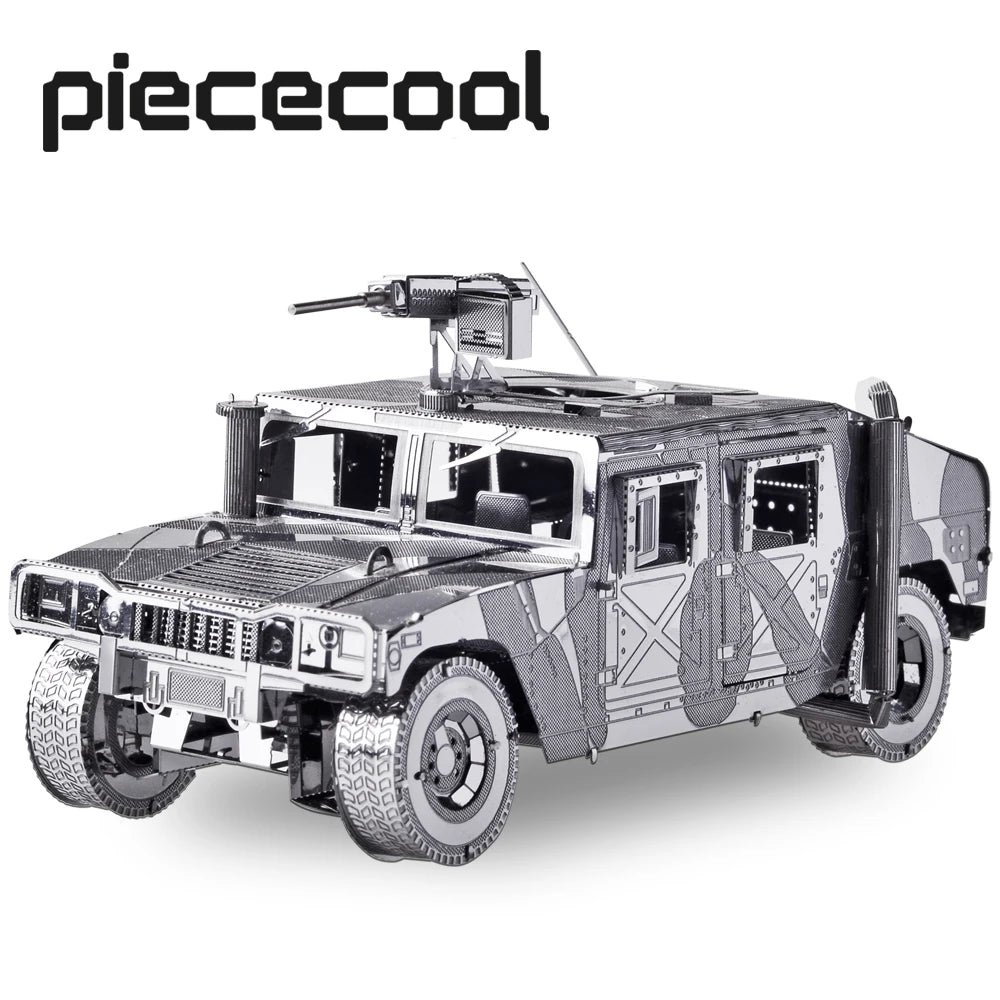 Piececool 3D Metal Puzzle Model Building Kits - 4WD Military Automobile  Jigsaw Toy ,Christmas Birthday Gifts for Adults