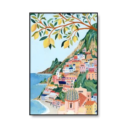 Wall Art Canvas Landscape Poster Painting Retro Travel Famous Cities Spain Turkey Italy Picture Print Living Room Home Decor