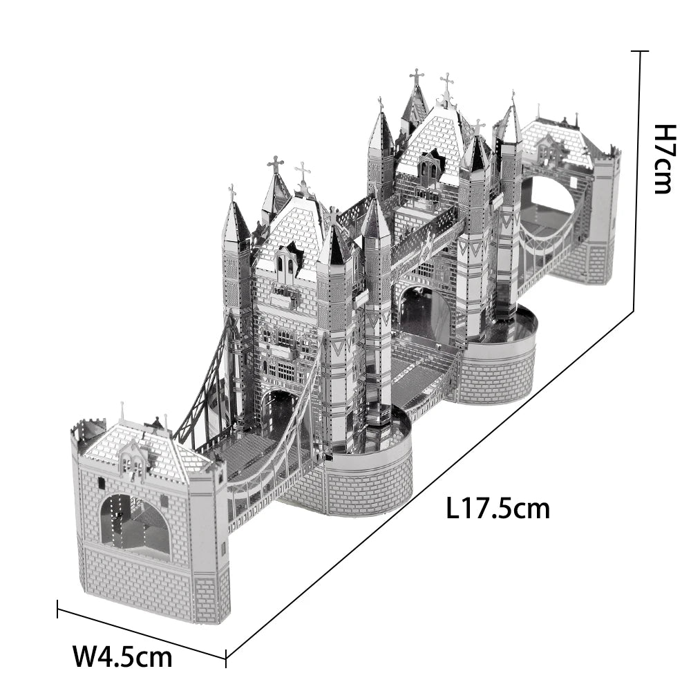 Piececool 3D Metal Puzzle -London Tower Bridge Jigsaw Toy ,Model Building Kits Christmas and Birthday Gifts for Adults