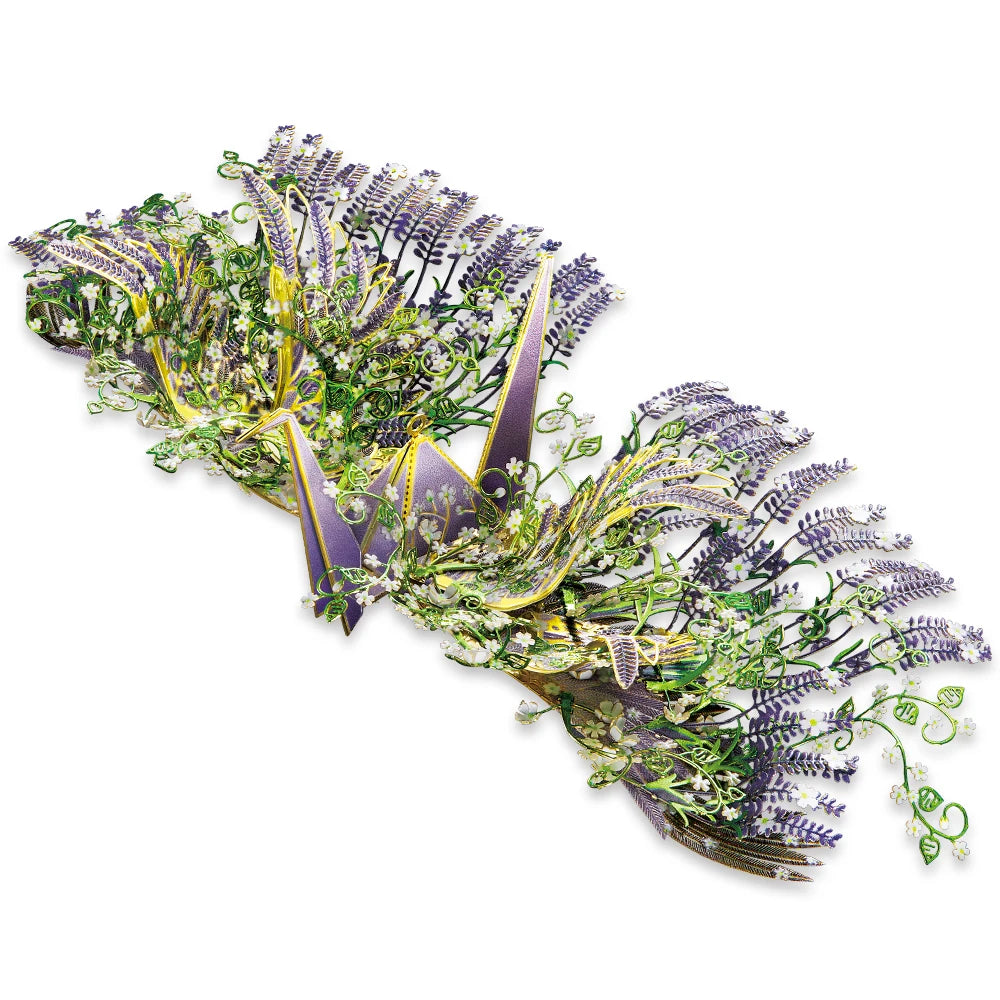 Piececool 3D Metal Puzzle Model Building Kits-Feach Blossm Crane DIY Jigsaw Toy ,Christmas Birthday Gifts for Adults