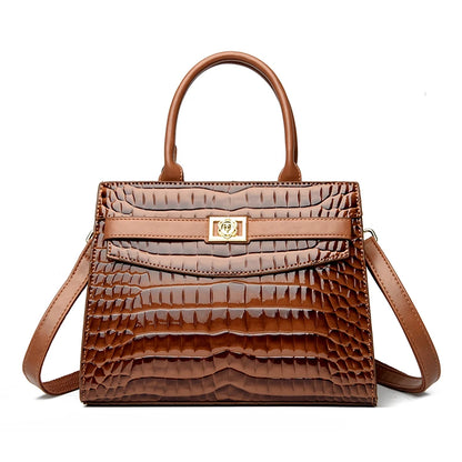 Commuting Sac Alligator Patent Leather Shoulder Crossbody Hand Bags for Women Mother Brand Luxury Handbags Women Bags Designer