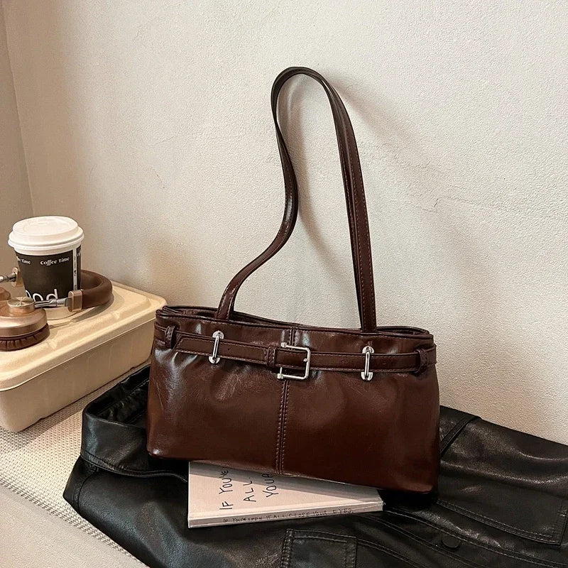 Vintage Handbag for Women Large Capacity 2024 New Autumn/winter Underarm Commuting Bag Korean Casual Single Shoulder Tote Bag