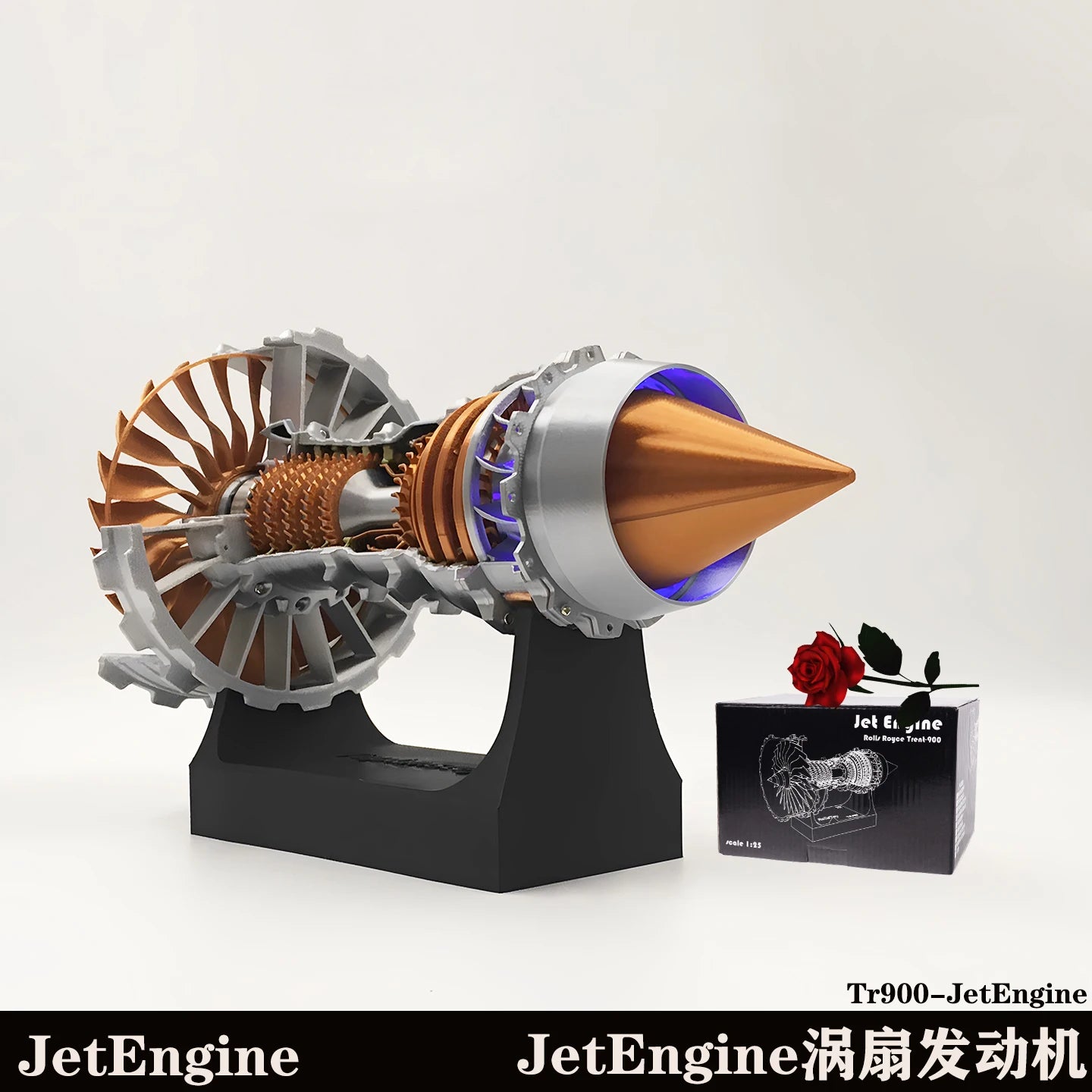 TR900 Aviation Turbofan Engine Model Aircraft Engine Kit Turbojet Engine Model Adult Gift Mechanical Science Education Toy