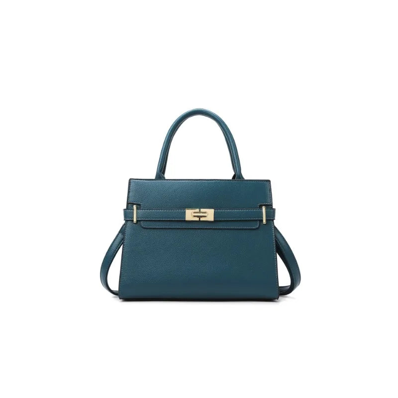 Women's soft leather handbag simple small square bag casual women's bucket bag fashionable single shoulder crossbody bag