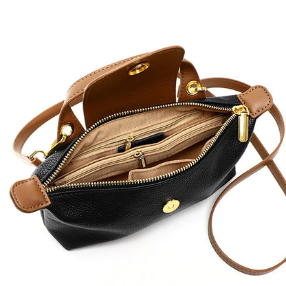 100% cowhide Crossbody Cowhide Cell Phone Shoulder Bag Genuine Leather Messenger Bag Fashion Daily Use For Women Wallet HandBag
