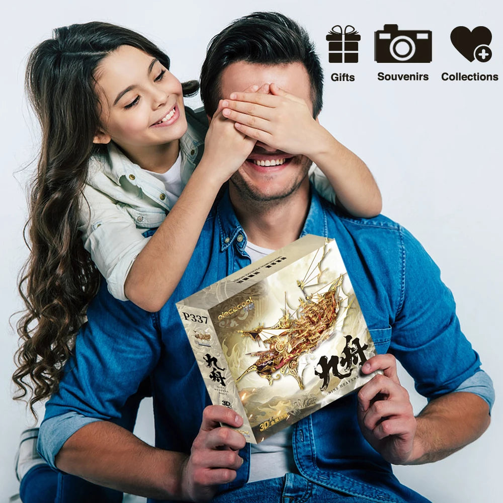 Piececool 3d Metal Puzzles Nine Heavens Boat Ship Model Building Kit DIY Toy Jigsaw for Adult Brain Teaser Creative Gifts 701pcs