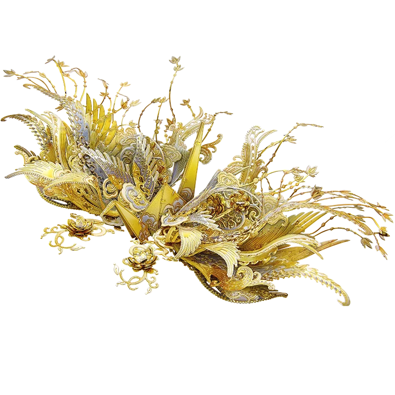 Piececool 3D Metal Puzzles August Wish Cranes Assembly Metal Model Kit for Adult Home Decoration