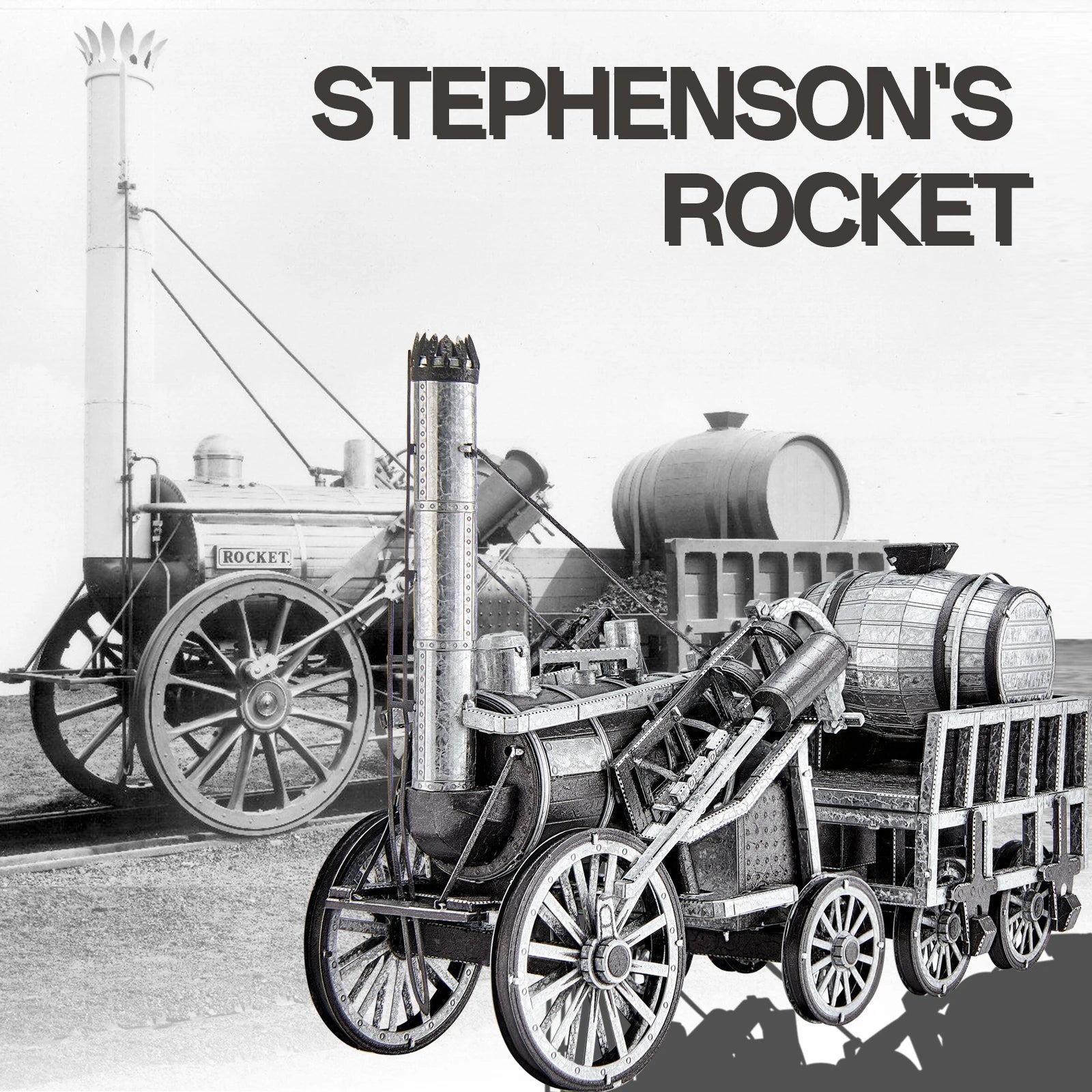 Piececool Metal 3D Puzzles Rocket (Lokomotive) Diy Assembly Metal Model Kits DIY Jigsaw Building Blocks Best Gifts for Adult