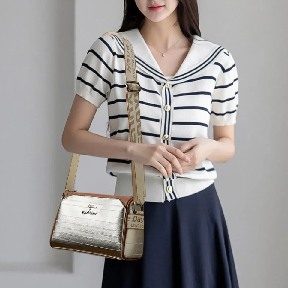 High Quality Soft Leather Shoulder Bags For Women Luxury Designer Black Purses Crossbody Bag Ladies Messenger Commute Sac A Main