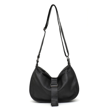 Women Design Style Genuine Leather Shoulder Bag Multi Pockets Casual Daily Slouchy Preppy Chic Handbag Messenger Satchel Purse