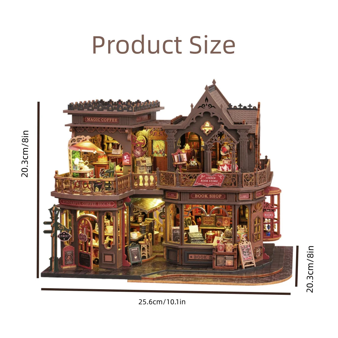 DIY Book Nook Cafe - 3D Puzzle Kit for Bookshelf, Handmade Bookend, Creative Gift for Home Decor & Collectibles