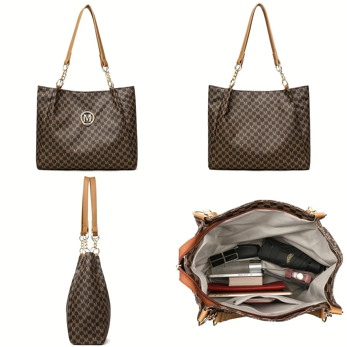 New Large Capacity Tote Bag Vintage PU Leather Shoulder Bag Women's Premium Versatile Casual Bag Women's Armpit Bag Niche Design