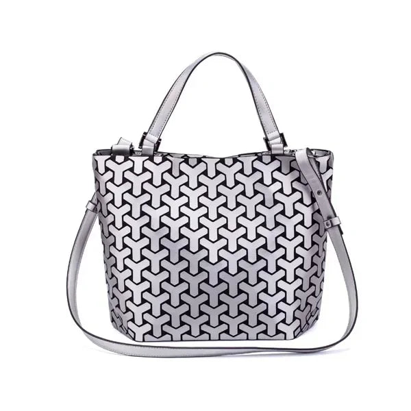 Luminous  big bag Holographic reflective geometric bags for women 2024 Quilted Shoulder Bags female Handbags bolsa feminina