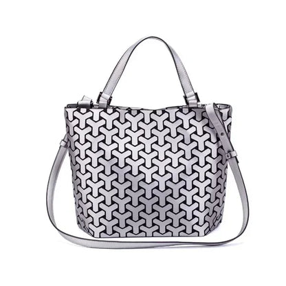 Luminous  big bag Holographic reflective geometric bags for women 2024 Quilted Shoulder Bags female Handbags bolsa feminina