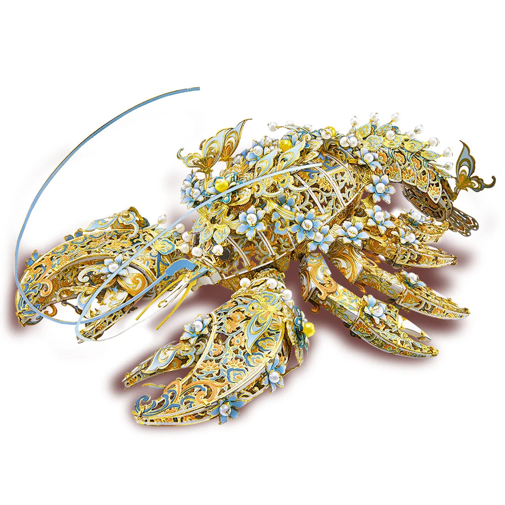 Piececool 3D Metal Model Kits Lobster 3D Puzzles Assembly Model Kits Jigsaw DIY Kit for Birthday Gifts