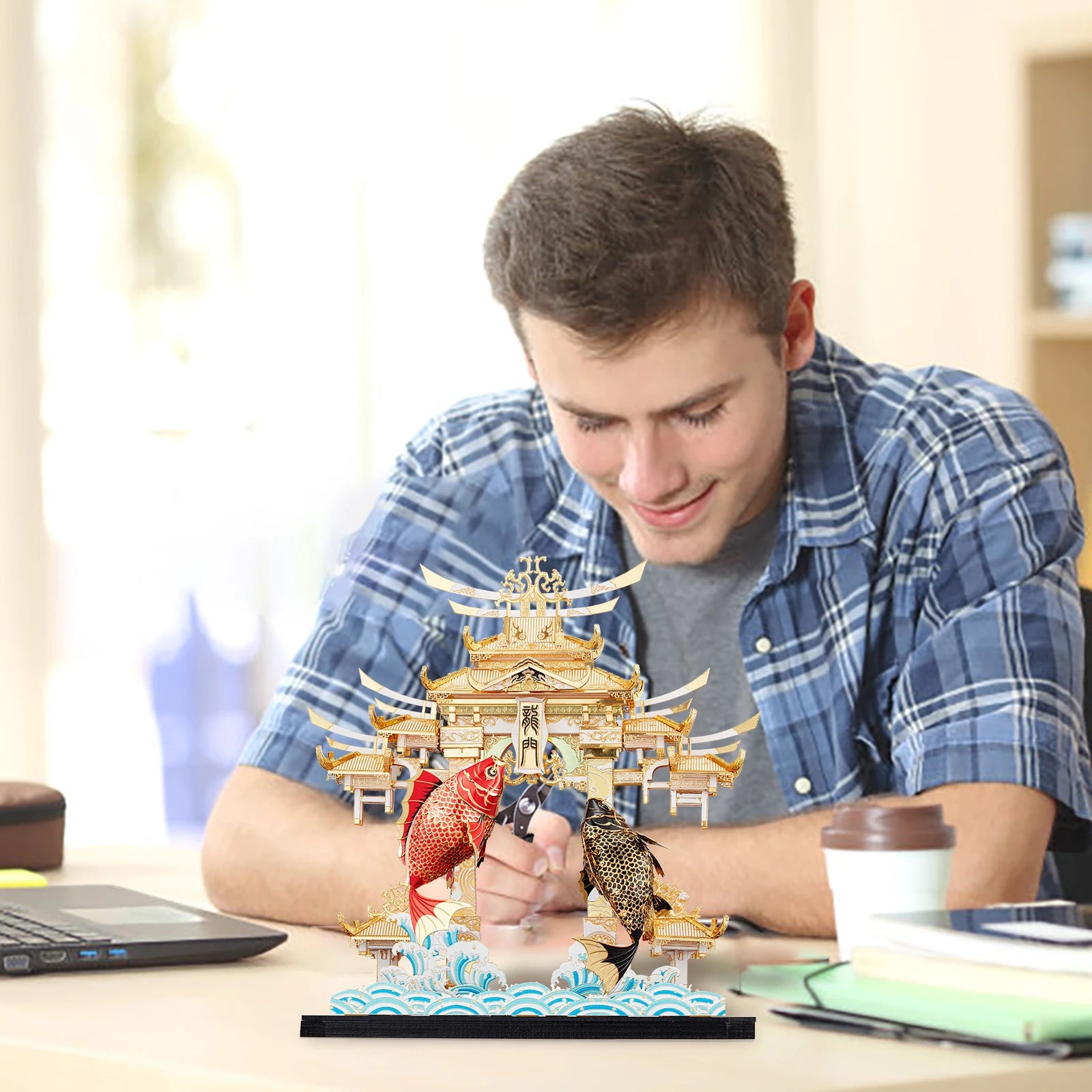Piececool 3D Metal Puzzles DRAGON GATE CARPS Model Kits DIY for Adults Brain Teaser Teen Toys Gifts