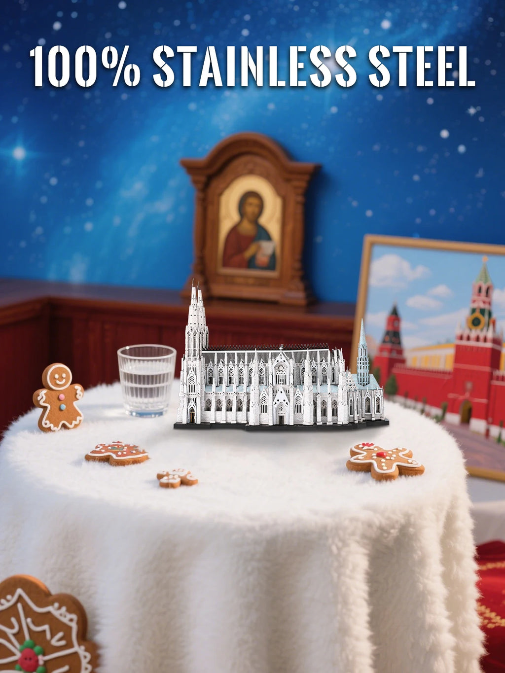 Piececool 3D Metal Model Building Kits St. Patrick's Cathedral 3D Metal Puzzles Jigsaw DIY Crafts for Adult Brain Teaser Gifts