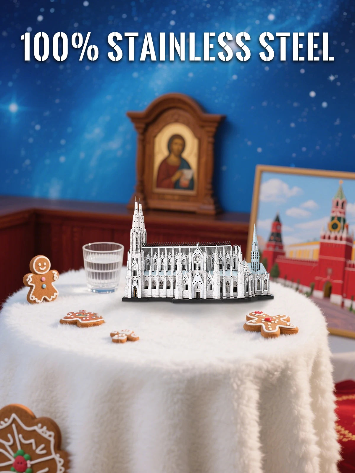 Piececool 3D Metal Model Building Kits St. Patrick's Cathedral 3D Metal Puzzles Jigsaw DIY Crafts for Adult Brain Teaser Gifts