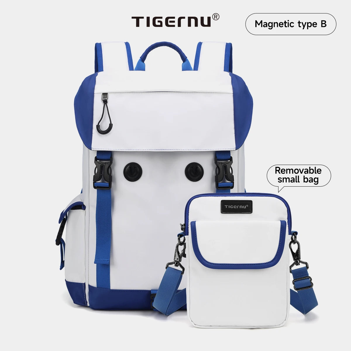 Tigernu New Multifunctional Backpack Bags Fashion School college Bags For 14inch Laptop With Removable Small Shoulder Bags