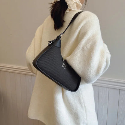Fashionable Casual Women's Shoulder Bag Color Block Winter Hot Sale Of The Season Korean Style Simple Minimalist Handbag Crossbo