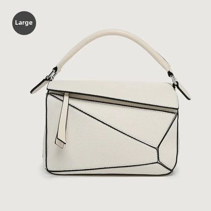 New Simple PU Geometric Handbag Women's Crossbody Bag Large Capacity Lightweight Doctor Bag Versatile Business Casual Style