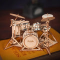 Robotime 3D Musical Instrument Wooden Puzzle Game Assembly Saxophone Drum 4 Kinds DIY Kit Accordion Cello Toy Gift for Children
