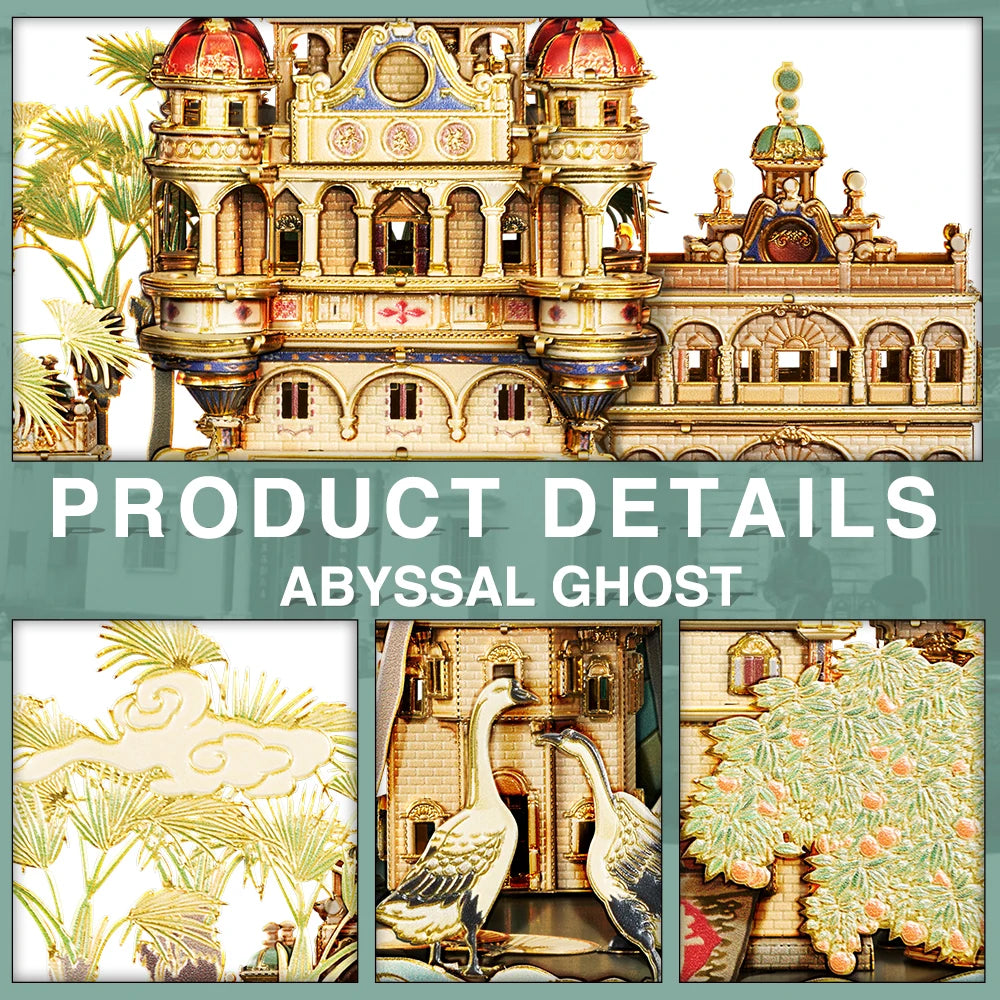 Piececool 3D Models Building Kit Qiaosheng Castle Metal Puzzles Assembly Construction DIY Set Brain Teaser Jigsaw for Collection