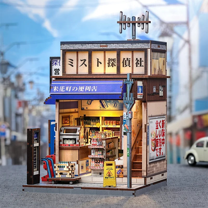 CUTEBEE DIY Miniature House 3D Wooden Dollhouse Booknook Puzzle for Adults Bookshelf Insert Room Decor for Teens Creative Gift