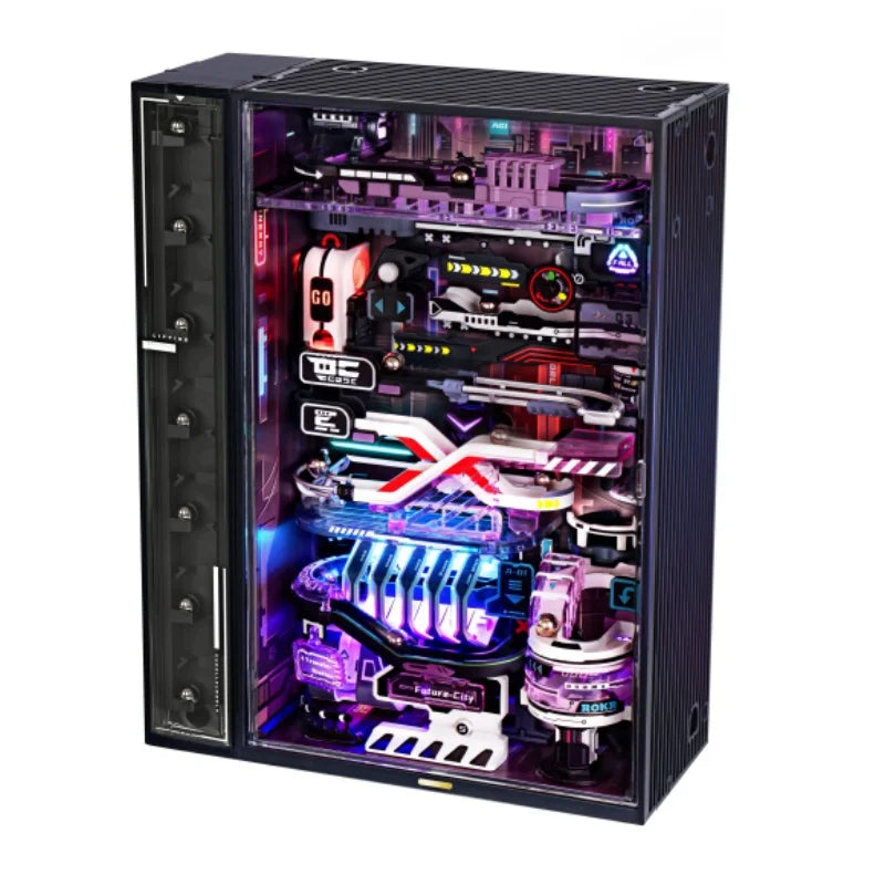 Robotime Rokr The Last City Parallel World Building Toy Set Futuristic Marble Run Automatic 3D Gaming Decoration for Men Women