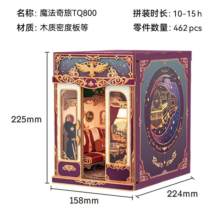 Tonecheer Steam Fantasy Colorful Lights Building Blocks Dollhouse Diorama Model Kit DIY 3D Wooden Puzzle Decoration Toys Gift