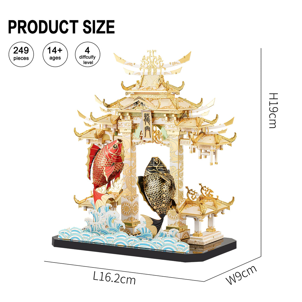 Piececool 3D Metal Puzzles DRAGON GATE CARPS Model Kits DIY for Adults Brain Teaser Teen Toys Gifts